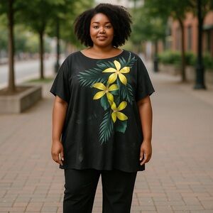 Terra & Sky Lilly Top 2X  Green With Yellow Lilly’s PF